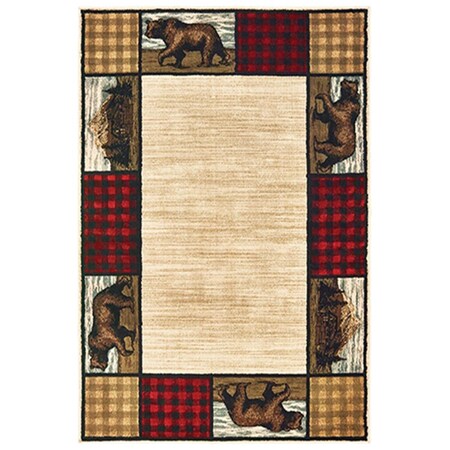 Oriental Weavers 3 ft. 10 in. x 5 ft. 5 in. Woodlands Rectangular Area Rug Ivory W9603C117165ST